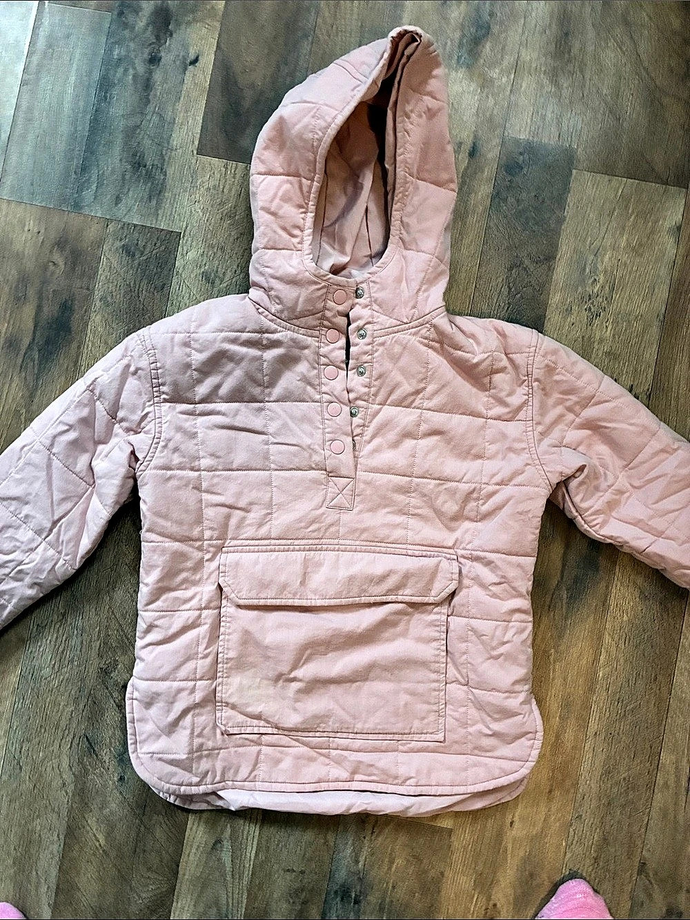 Art Class Quilted Hooded Puffer in Pink Like New